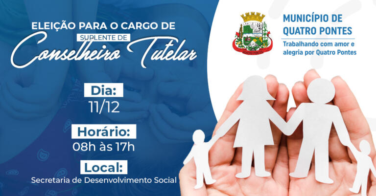 CMDCA realizará eleição para cargo de suplente de conselheiro tutelar no domingo