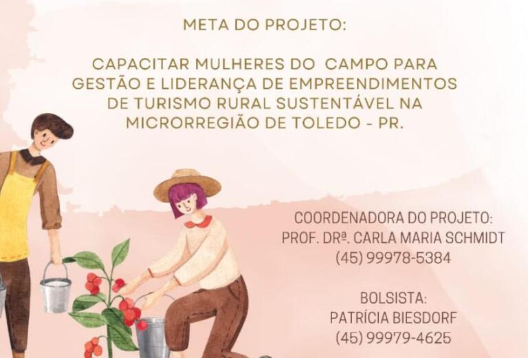 Quatro Pontes terá capacitação de gestão e liderança em empreendimentos de turismo rural sustentável para mulheres do campo