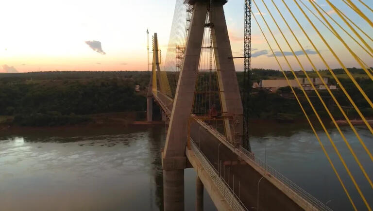 Obras de acesso à segunda ponte entre Brasil e Paraguai estão pouco mais de 40% concluídas no lado paraguaio