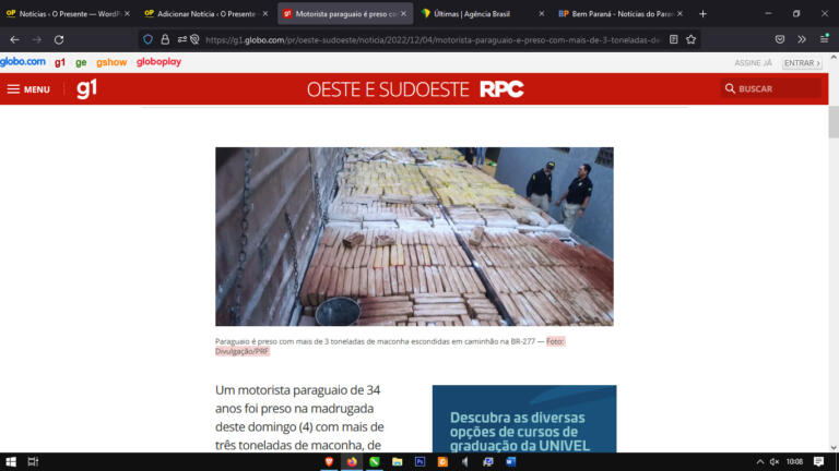 Motorista paraguaio é preso com mais de 3 toneladas de maconha escondidas em caminhão na BR-277, diz PRF