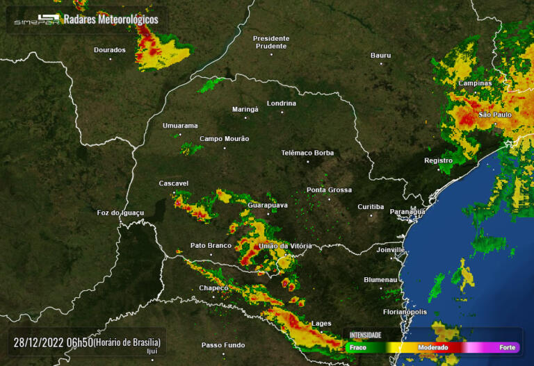 Quarta-feira terá tempo instável no Paraná; em Marechal Rondon, máxima deve atingir 31˚C