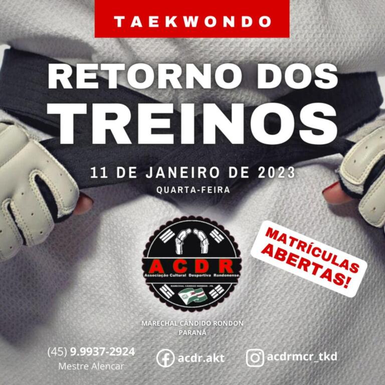 Abertas matrículas para treinos de taekwondo em Marechal Rondon