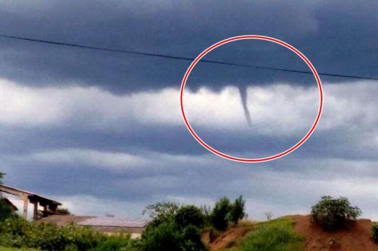 Nuvem funil, que pode dar origem a tornado, é vista em Nova Santa Rosa e Novo Sarandi
