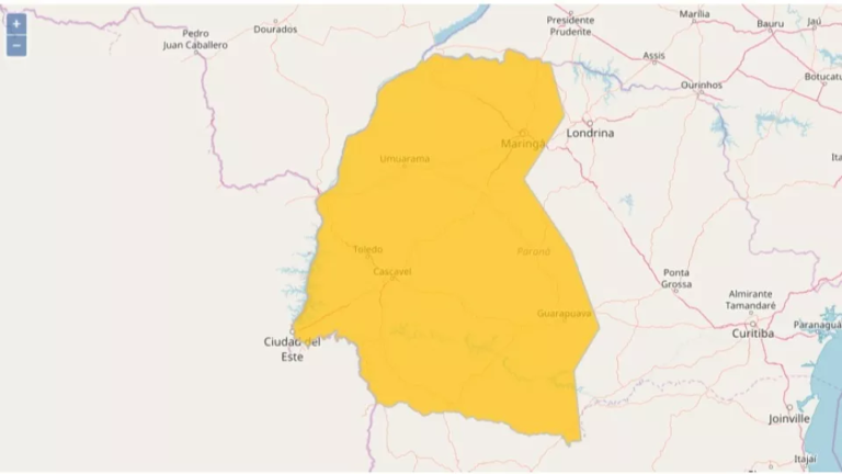 Defesa Civil alerta para temporal no Oeste, Noroeste e Sudoeste do Paraná