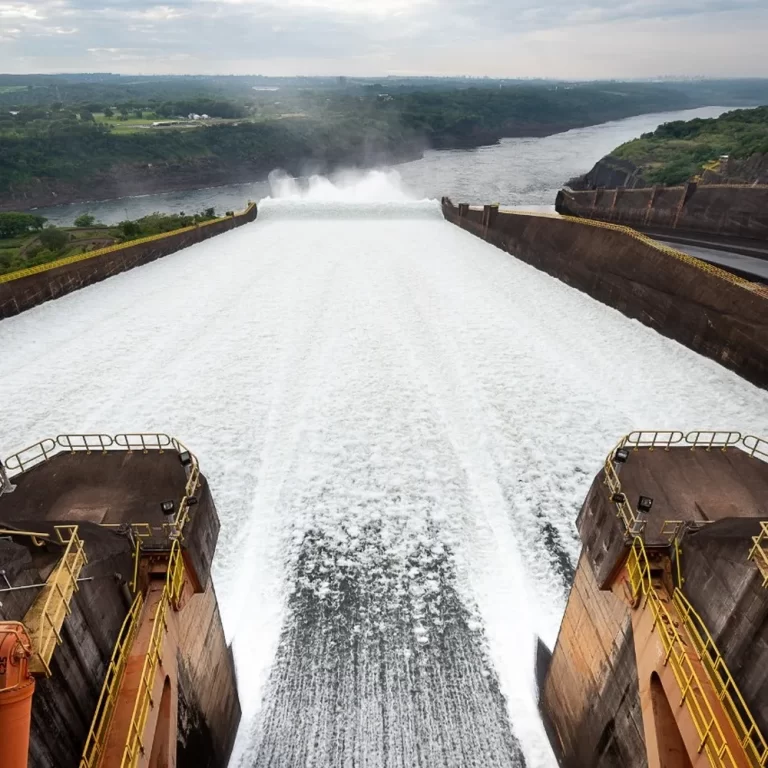 Comportas de vertedouro de Itaipu estão abertas com vazão superior às Cataratas do Iguaçu