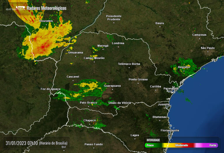Simepar prevê 23 mm de chuva em Marechal Rondon e máxima de 25˚C