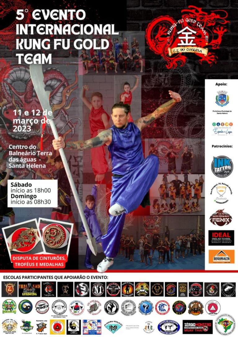 Santa Helena será sede do 5º Evento Internacional de Kung Fu Gold Team
