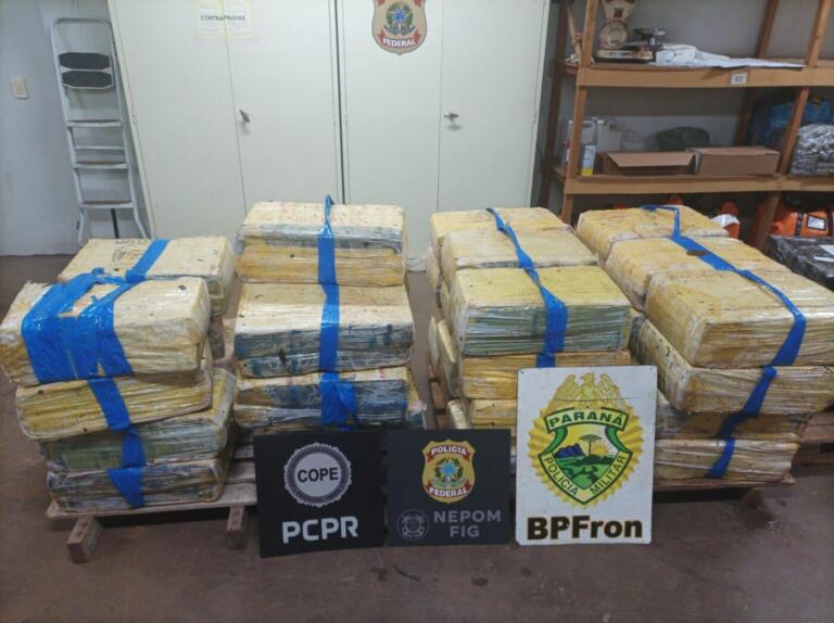 BPFron, PF e Polícia Civil apreendem 910 quilos de drogas em Santa Helena