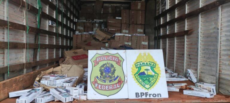 BPFron, Bope e PF apreendem veículos com cigarros contrabandeados em Mercedes