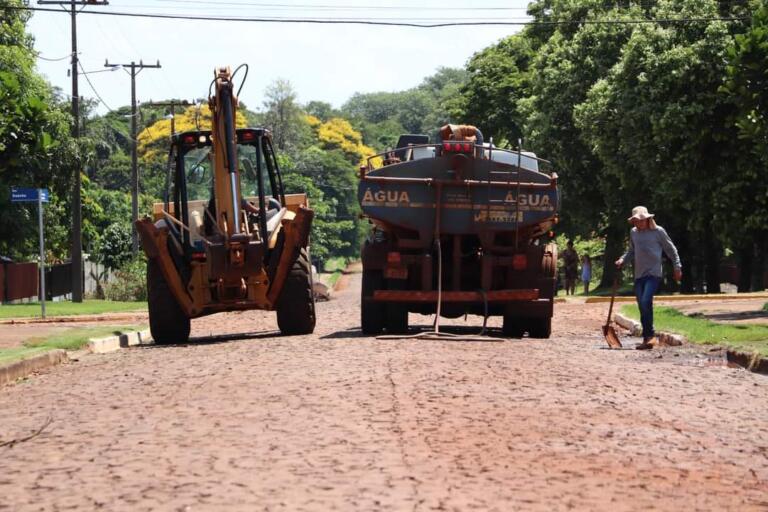 Recape asfáltico é iniciado em distritos de Marechal Rondon