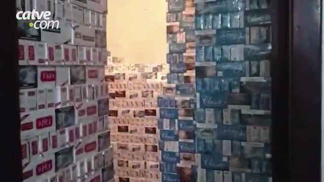 PRF descobre depósito de cigarros em Corbélia e três pessoas são detidas