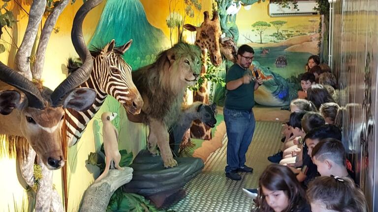 Carreta Zoo África trabalha educação ambiental com estudantes do Martin Luther