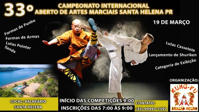 Santa Helena vai sediar 33º Campeonato Internacional Aberto de Artes Marciais