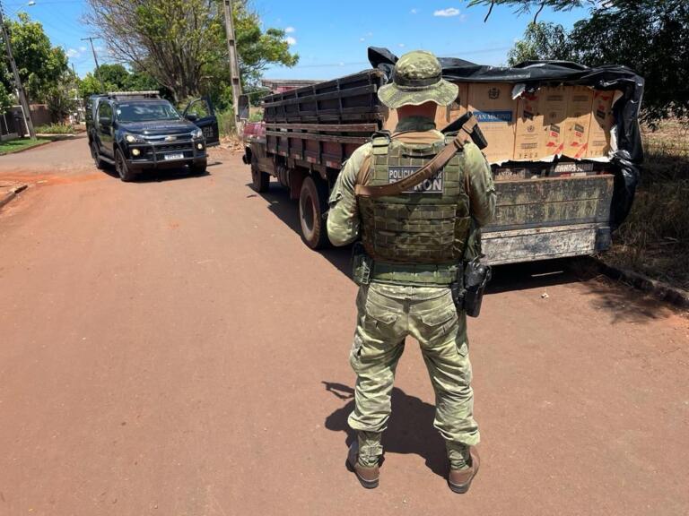 BPFron apreende veículos carregados com cigarros contrabandeados em Marechal Rondon