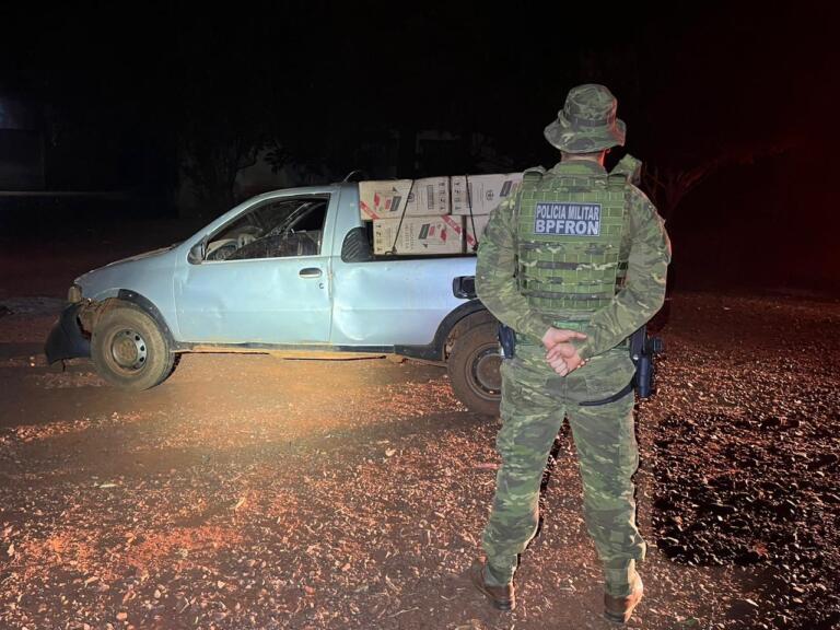 BPFron apreende veículo carregado com mil pacotes de cigarros em Guaíra