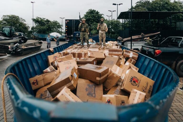 Mais de R$ 1 milhão em cigarros contrabandeados são apreendidos no Lago em Porto Mendes