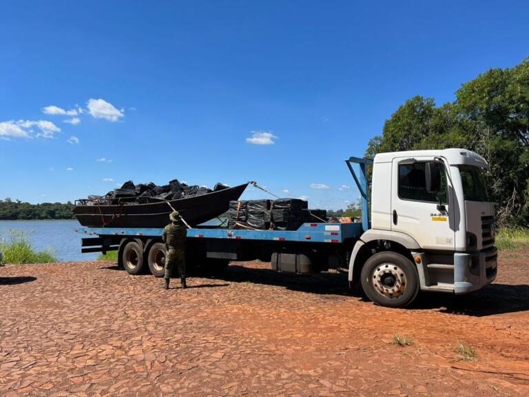 BPFron apreende grande quantidade de cigarros contrabandeados em Santa Helena