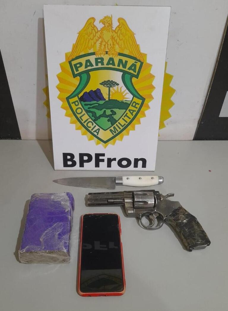 Homem com arma de fogo e maconha para comercialização é preso pelo BPFron em Guaíra