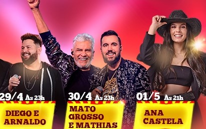 Mato Grosso e Mathias, Ana Castela e muito mais: 44ª Festa das Nações segue neste sábado