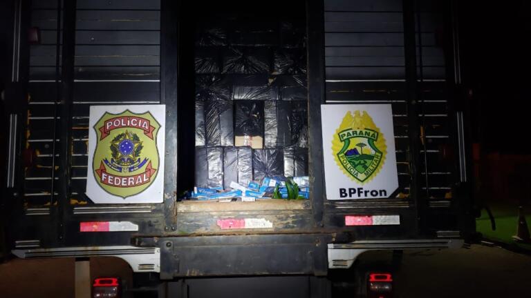 BPFron e Polícia Federal apreendem armas, veículos e cigarros contrabandeados em Guaíra