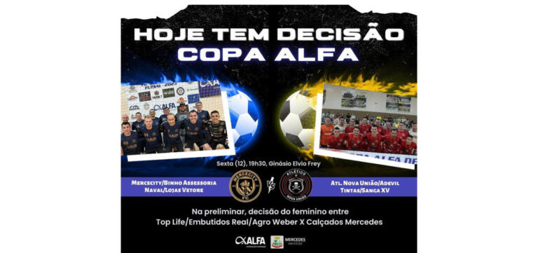 Campeões da Copa Alfa de Futsal serão conhecidos nesta sexta-feira em Mercedes