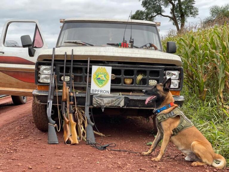 BPFron apreende veículo e armas de caçadores ilegais em Nova Santa Rosa