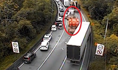 Concessionária divulga vídeo do acidente na BR-376; carreta saiu “atropelando” 14 carros