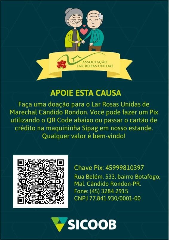 Parceria entre Sicoob e Asilo Lar Rosas Unidas visa conquistar novos associados contribuintes para entidade