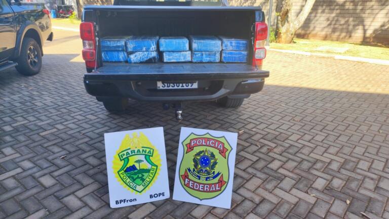 Equipes integradas apreendem dez fardos de maconha à deriva no Rio Paraná