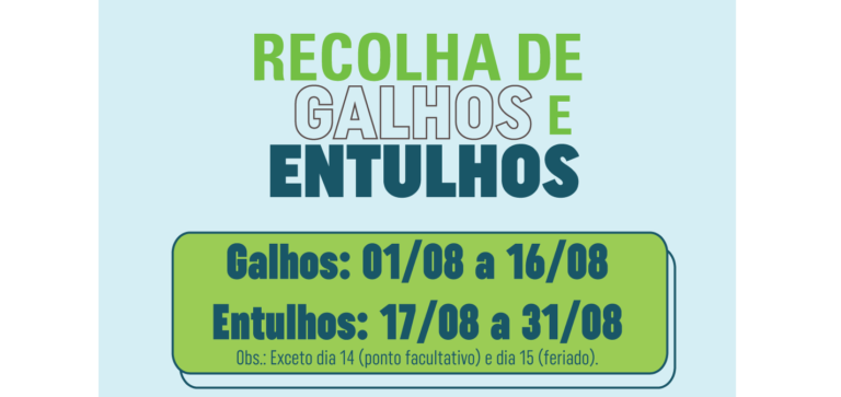 Iniciado cronograma de agosto da coleta de galhos na área urbana