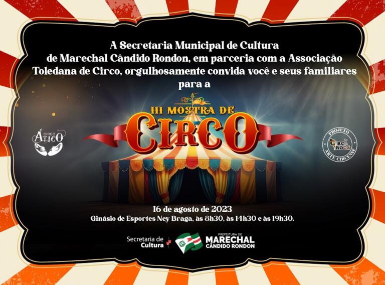 3ª Mostra de Circo acontece nesta quarta-feira em Marechal Rondon