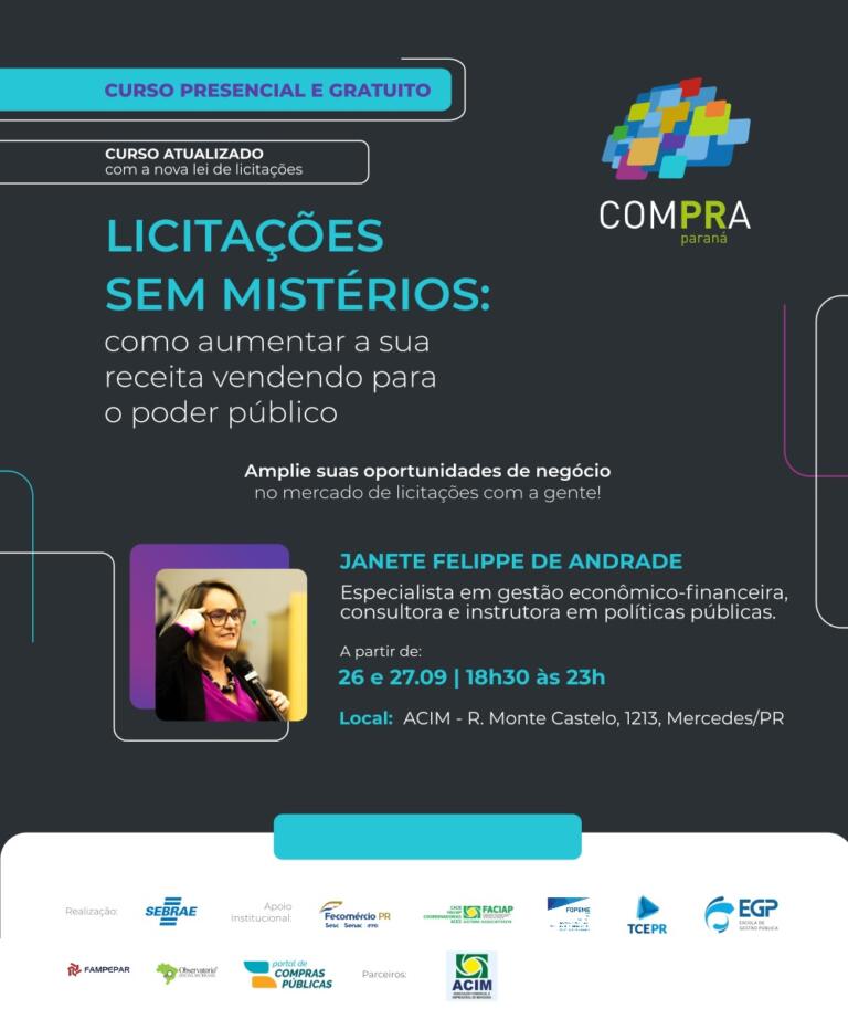 Capacitação vai preparar empresas para o mercado de licitações online em Mercedes