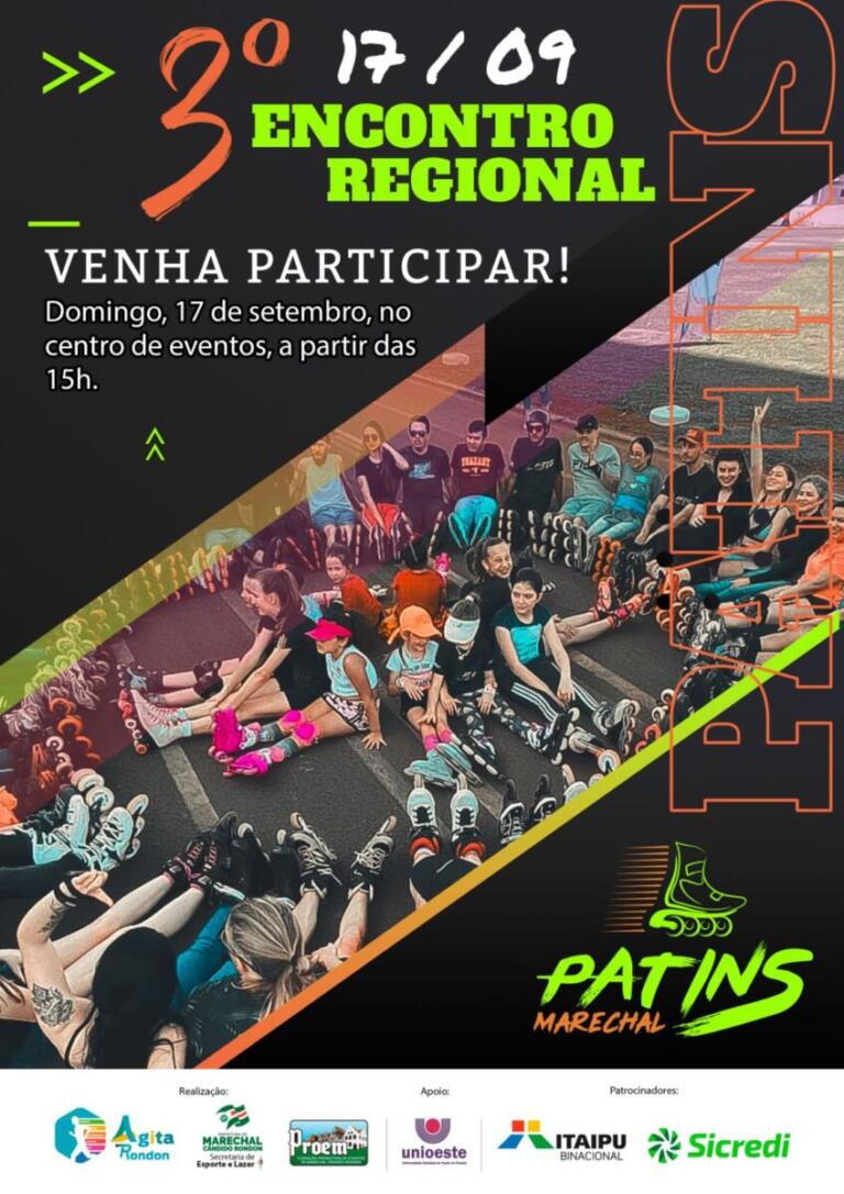 3º Encontro Regional de Patins acontece neste domingo em Marechal Rondon