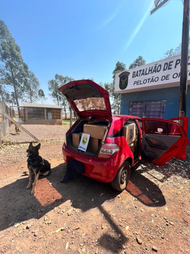 BPFron apreende carro carregado com cigarros contrabandeados em Marechal Rondon