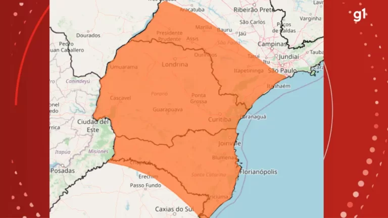 Paraná está com alerta de tempestades; ventos podem chegar a 100 km/h, aponta Inmet