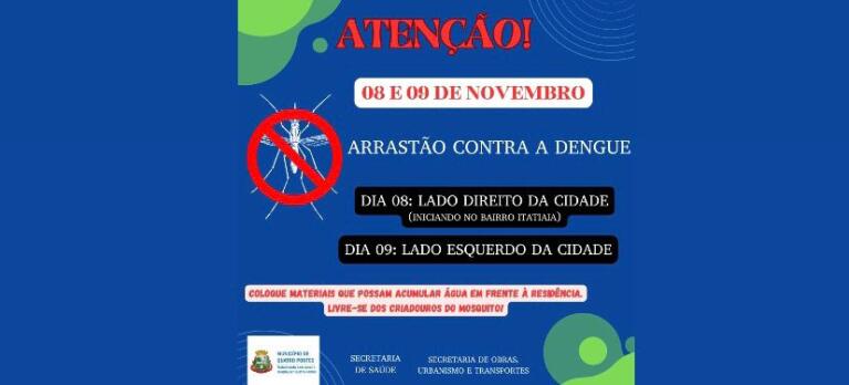 Quatro Pontes terá arrastão contra a dengue nos dias 8 e 9 de novembro