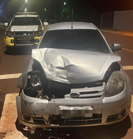 Carro furtado em Guaíra é recuperado em Palotina após acidente