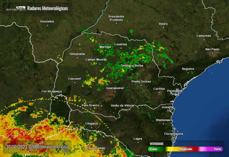 Paraná segue com previsão de tempestades; em Marechal Rondon são esperados 37mm de chuvas