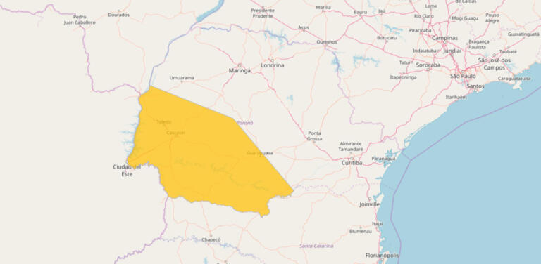 Defesa Civil emite alerta para tempestades no Oeste do Paraná