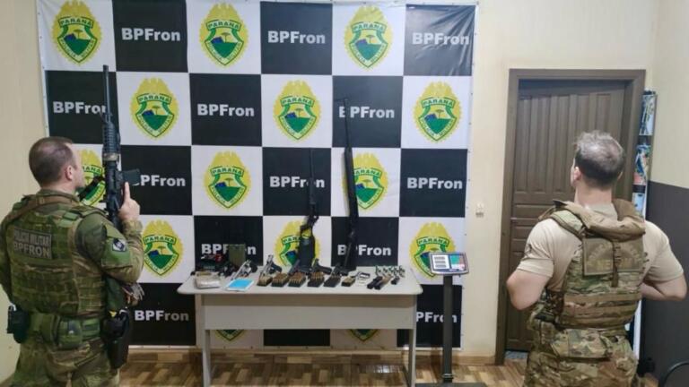 Armas, munições, drogas e veículo são apreendidos em Guaíra