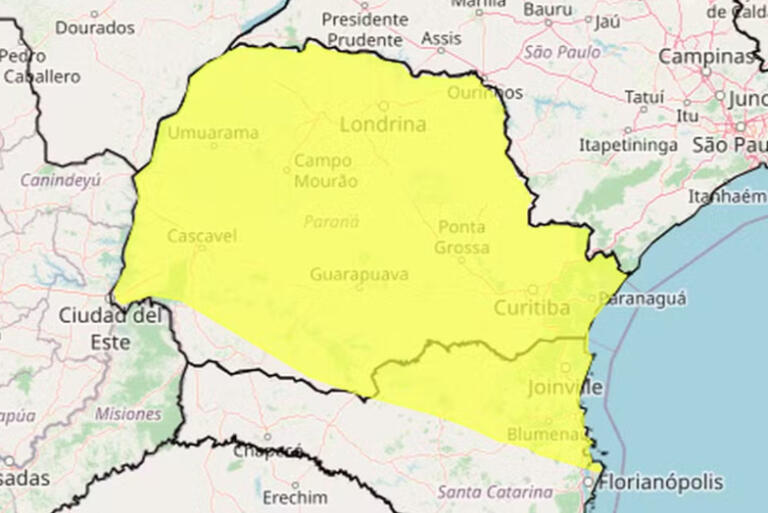 Paraná recebe alerta de risco de tempestade e meteorologista explica previsão do tempo