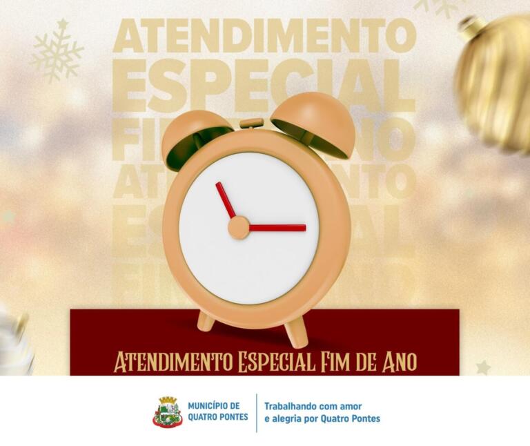 Quatro Pontes: prefeitura e Saúde atendem em horário especial até 5 de janeiro