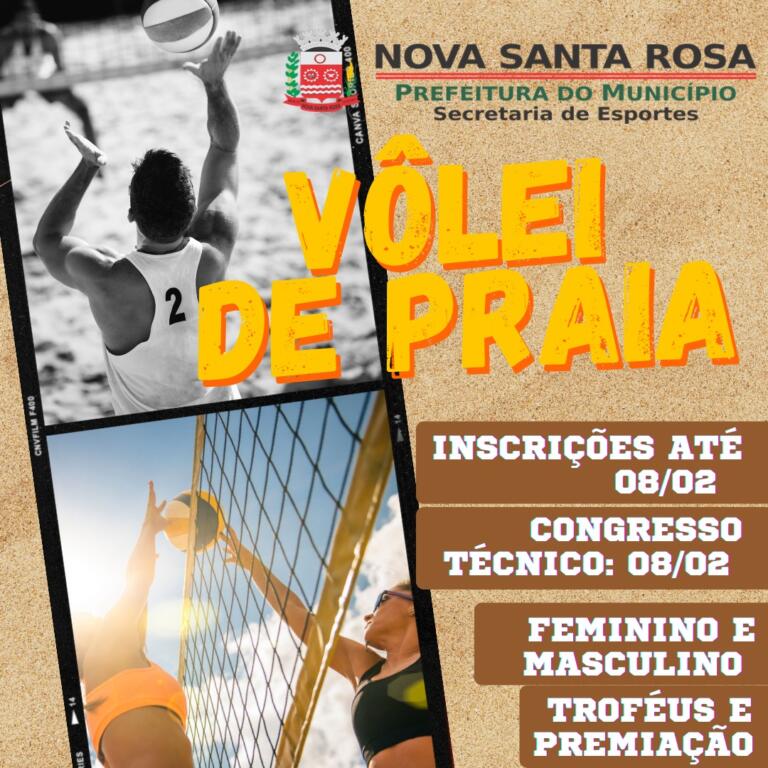 Abertas inscrições ao Campeonato de Vôlei de Praia de Nova Santa Rosa