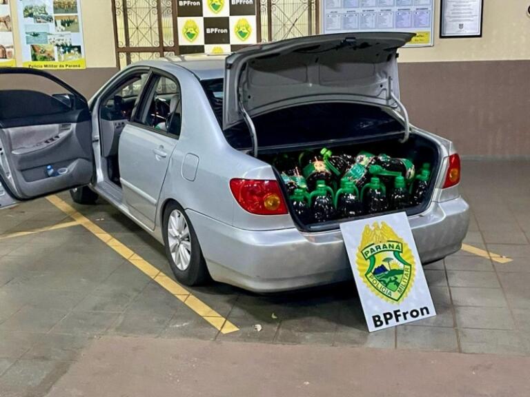 BPFron apreende em Guaíra veículo lotado de azeite de oliva
