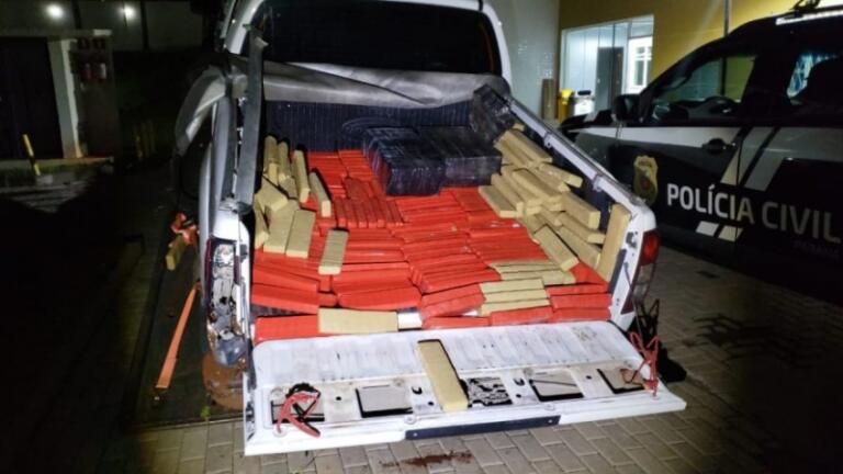 Após perseguição, caminhonete com 1,2 tonelada de maconha é apreendida