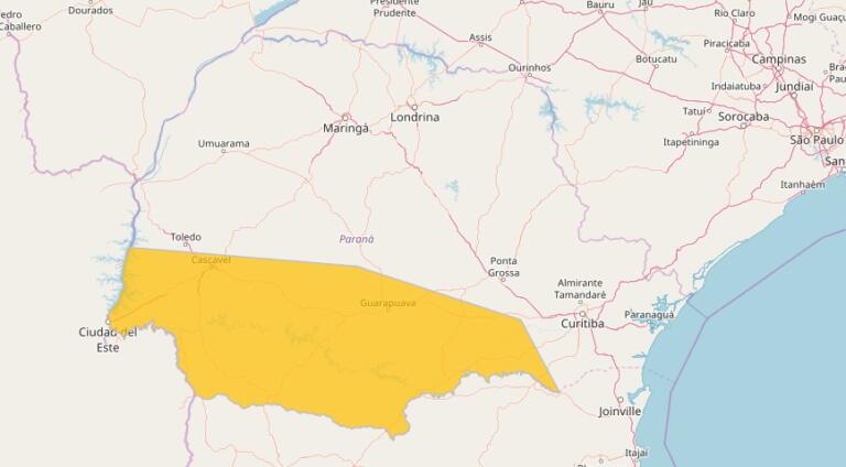 Defesa Civil alerta para risco de temporal na região