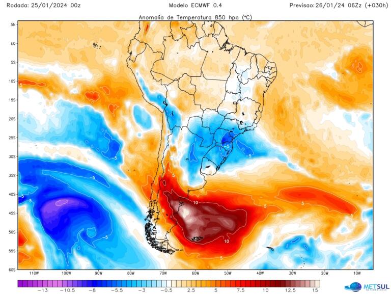 América do Sul de ponta-cabeça: 44ºC na Patagônia e frio no Brasil