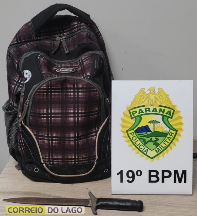 Diretora encontra faca dentro de mochila de aluno e Polícia Militar é acionada em Santa Helena