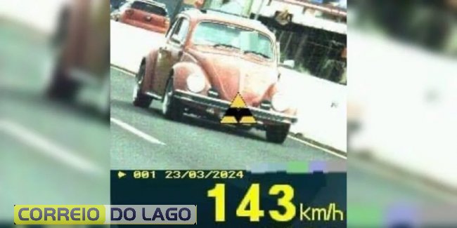Fusca é flagrado a 143 km/h em operação radar 