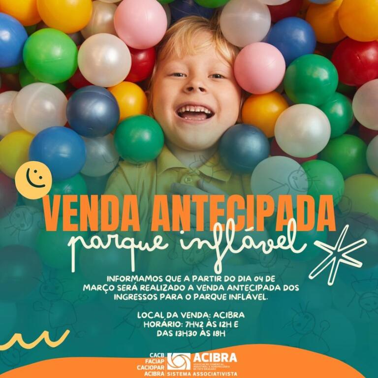 Acibra promove venda antecipada de ingressos para o parque inflável